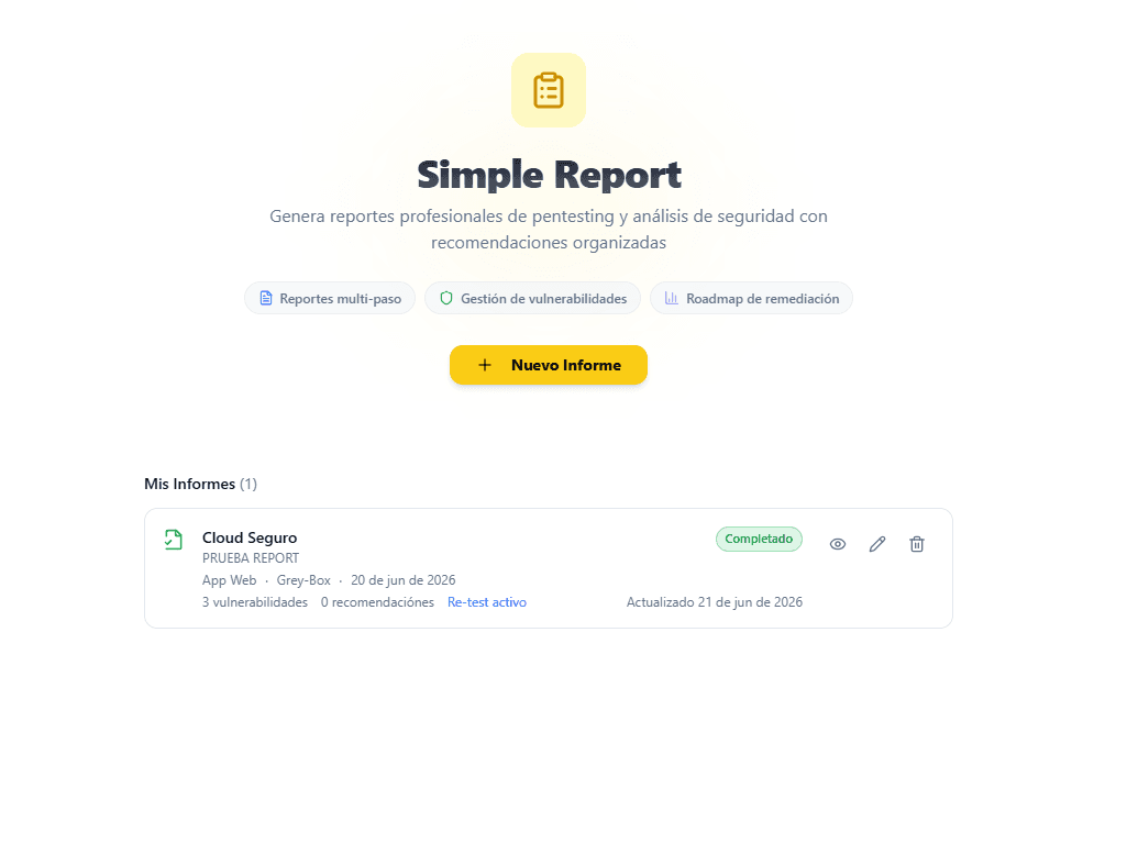 Vista previa de Simple Report